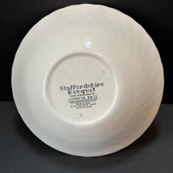 JOHNSON BROTHERS Coupe Cereal Bowl Staffordshire Bouquet Brown Multicolor VTG - Picture 3 of 7